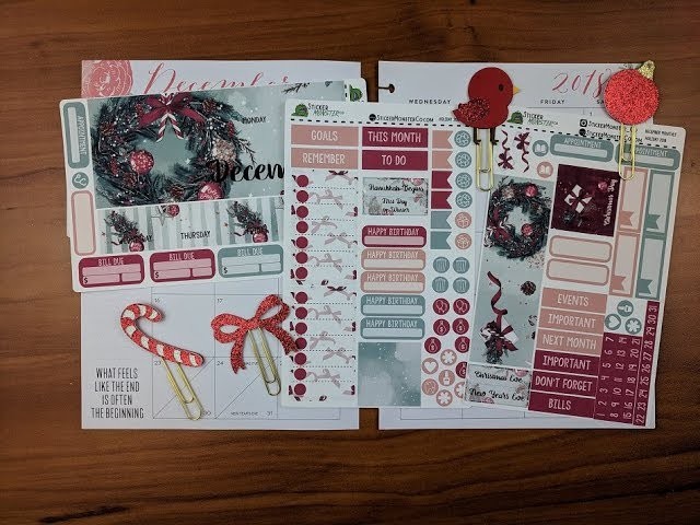 Happy Planner Plan with me December Monthly featuring StickerMonsterCo