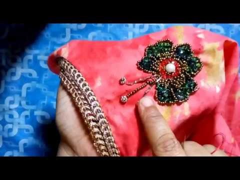 Heavy sitara work and beads hand embroidery