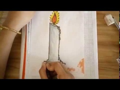 How to #draw a #candle very easy step by step