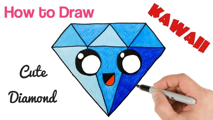 How to Draw a Diamond Cute Easy and Kawaii