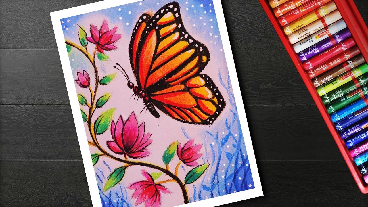 Download How to draw Easy Butterfly and Flower Scenery drawing and ...