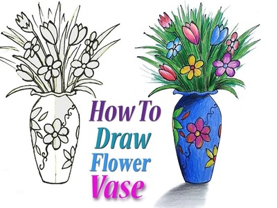 How to Draw Flower Vase Step by Step (Very Easy)