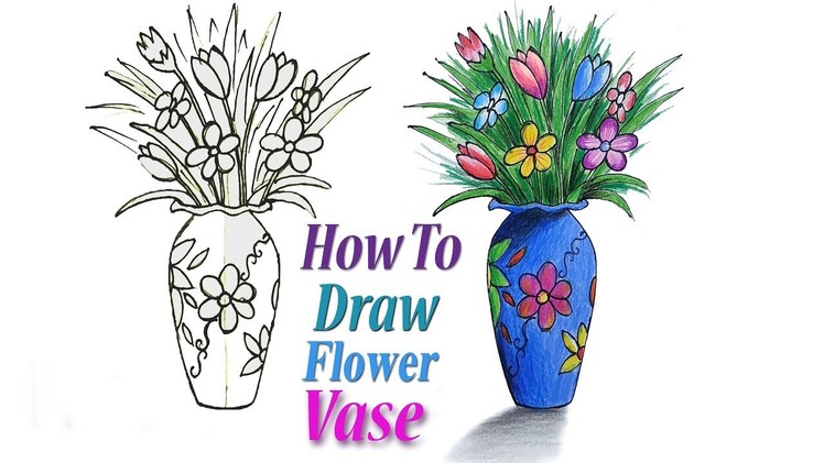 How to Draw Flower Vase Step by Step (Very Easy)