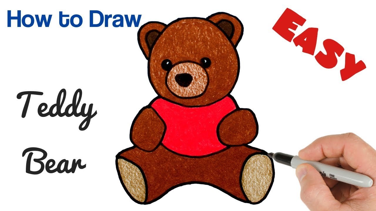 How to Draw Teddy Bear Easy, Cute Drawings for Kids