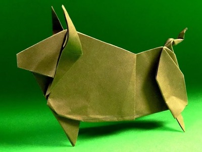 How to make origami bull.
