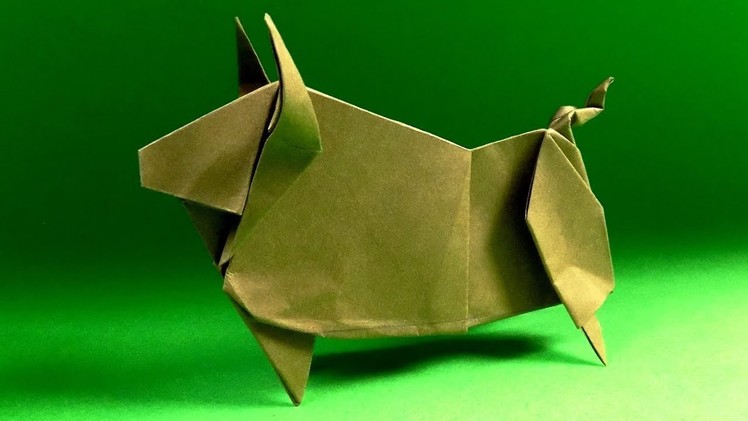How to make origami bull.