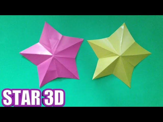  ORIGAMI  BINTANG  3 D  cara membuat  bintang  3d  dari kertas 