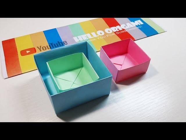 Origami Box Tutorial - Easy Level - 6 Steps 簡單盒子折紙教程 6步