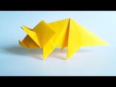 Origami Easy Dinosaur Triceratops, Easy Origami Tutorial Seri