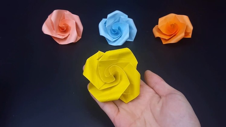 Origami Pentagon Rose Easy (Naomiki Sato) 折り紙バラ