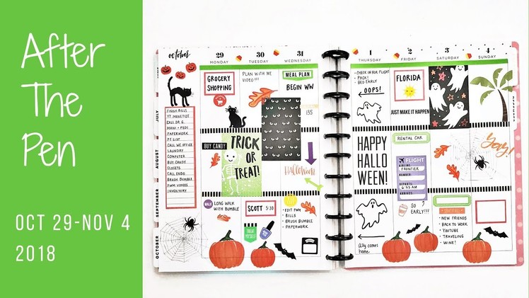 Plan with Me After the Pen - Halloween! BIG Happy Planner Oct 29-Nov 4 2018