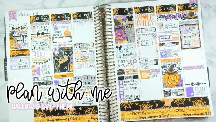 Plan with me in my Erin Condren Life Planner | Hallow's Eve Theme