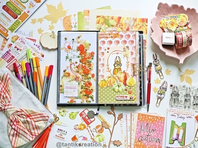 Planner Set up with Cocoa Daisy October 2018 Kits.