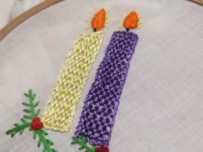 Raised Chain Stitch (Christmas Theme Hand Embroidery Work)