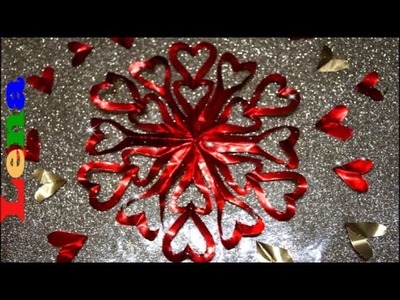 Schneeflocke basteln in Herzen Form  - How to make a snowflake - как сделать снежинку из фольги