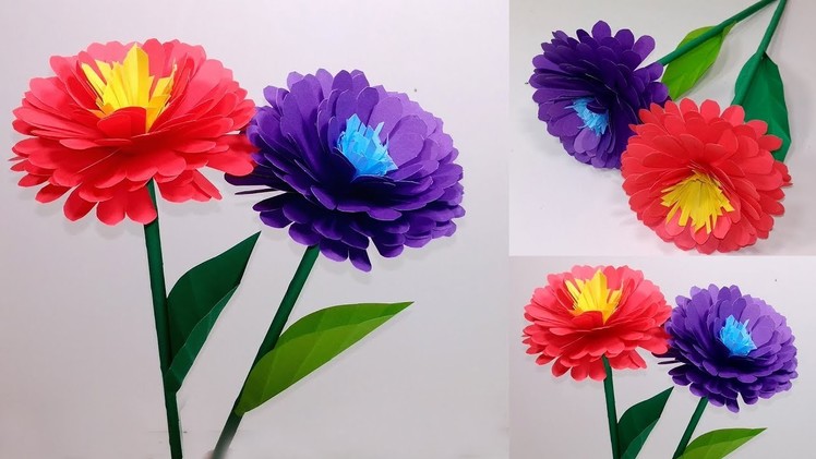 Very Beautiful Paper Stick Flower Making || DIY Stick Flower with Paper || Jarine's Crafty Creation