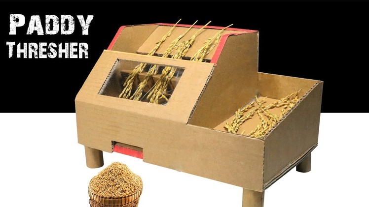 Amazing Paddy Thresher From Cardboard | DIY Tricks