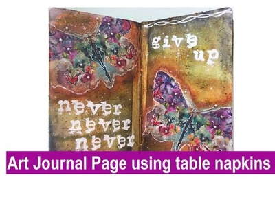 Art Journal Page using table napkins