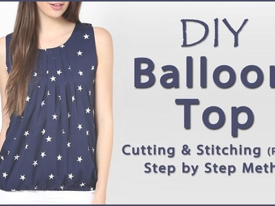 Balloon Top Cutting & Stitching | Pleated Neckline Top (Easy Step by Step Method Part-1)