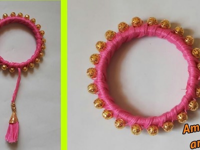 Bangles making with thread.