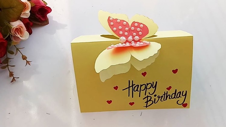 Beautiful Handmade Butterfly Birthday card.Birthday card idea.