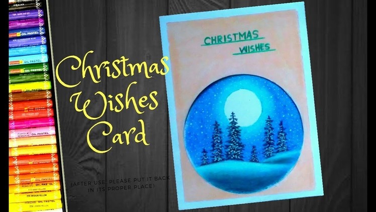 Christmas Special Card Step By Step Oil Pastels Drawing !! for kids and Beginners