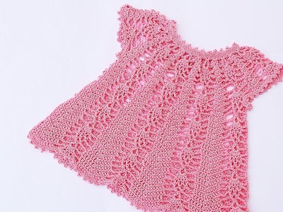 Crochet pink dress for a girl Majovel #crochet #crochetdress