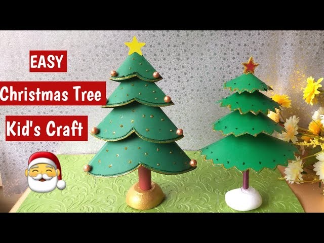 DIY Easy Paper Christmas Tree Idea For Kids | #Xmastree Making Tutorial #schoolcraft #Xmastreecraft