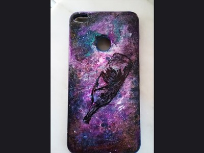 DIY Phone Case.acrylic paints and nail polishes.Galaxy DIY.Ozdabianie etui