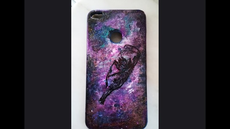 DIY Phone Case.acrylic paints and nail polishes.Galaxy DIY.Ozdabianie etui