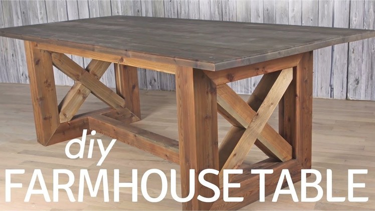DIY Rustic Farmhouse Table. Weathered and Aged Finish