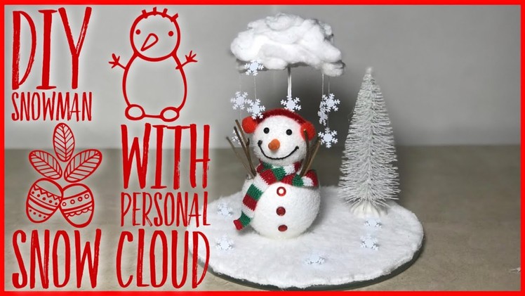 DIY Snowman With Personal Snow Cloud Winter. Christmas Centerpiece - Dollar Tree DIY Decor Ideas