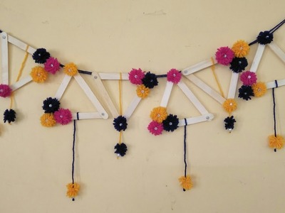 DIY wall hanging with ice cream stick | how to makeup wall hanging with ice cream sticks