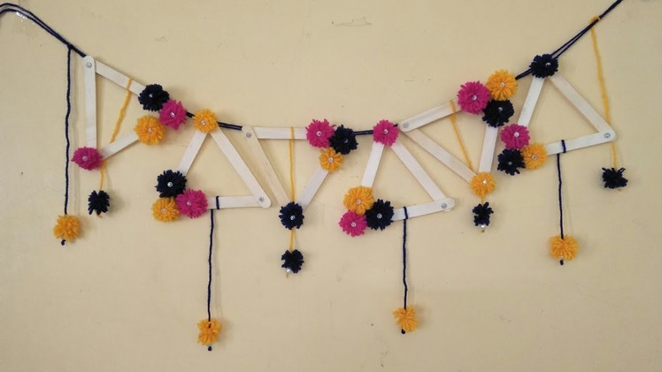 DIY wall hanging with ice cream stick | how to makeup wall hanging with ice cream sticks