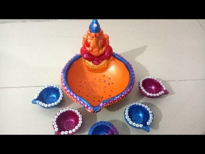 Diya Decoration ideas for Diwali !!easy Diya Decoration!!Diwali craft ideas