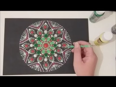 Dot Painting with Artist Janette Oakman 23 Christmas Mandala On A Placemat Pointillism Geometric Art