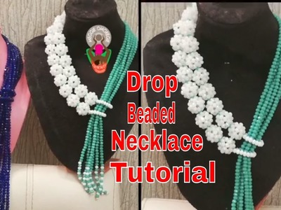 Drop Beaded Necklace Tutorial.How To Do A  Nigeria Statement beaded necklace
