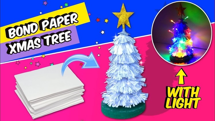 EASY IDEAS DIY FOR CHRISTMAS DECOR!! BOND PAPER CHRISTMAS TREE