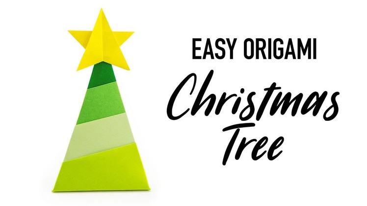 Easy Origami Christmas Tree & Star Tutorial - DIY - Paper Kawaii