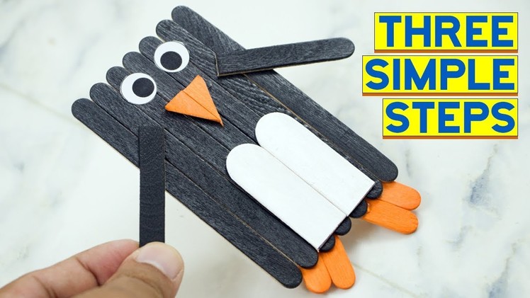 Easy Popsicle Stick Penguin - Ice Cream Stick Craft
