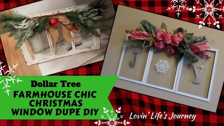 Farmhouse Chic Dollar Tree DIY Christmas Joy Window Decor Dupe