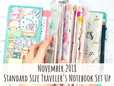 How I Set Up my Standard Size Carpe Diem Traveler's Notebook - November 2018 Insert + Dashboard Tour