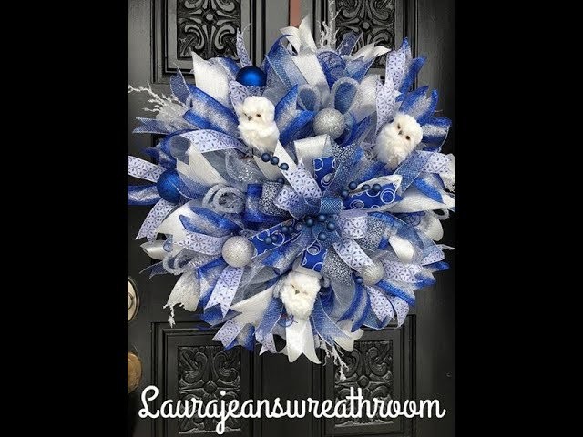 How to make a Blue Christmas wreath in poof and ruffles
