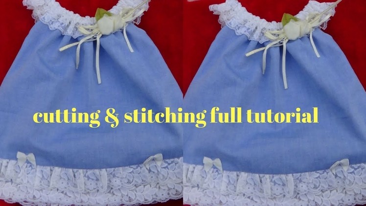 How to make baby tunic top stylish jhabla beautiful girls dress cutting and stitching full tutorial
