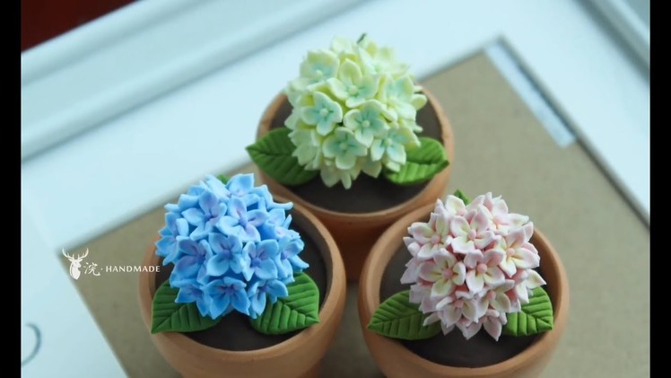 How To Make Hydrangea Clay Flower | DIY Flower Tutorial