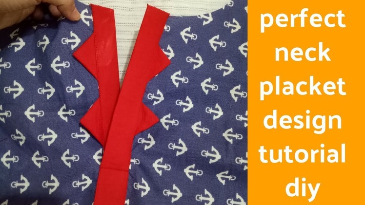 How to Make new Perfect Placket neck design an easiest simple way