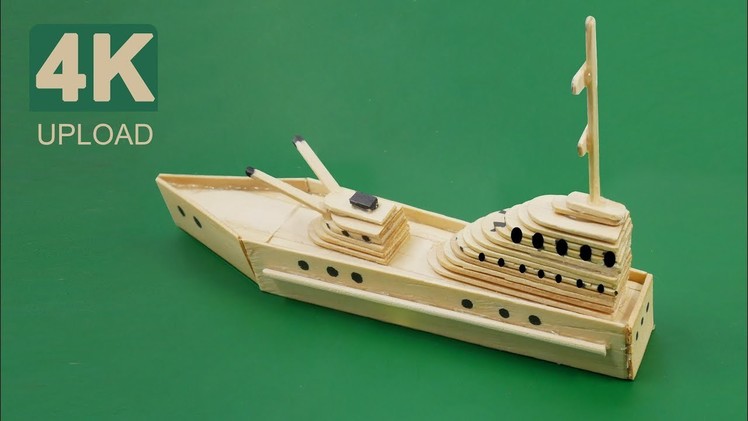 How to make the ship by popsicle stick ice cream - Ship Handmade crafts art