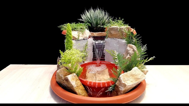 How to Make Waterfall Fountain used plastic Bottle. DIY