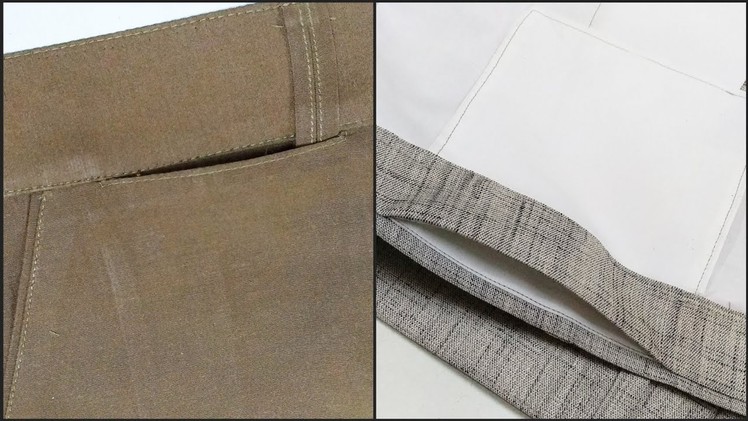 How to sew 2 different types of ticket pocket in pant