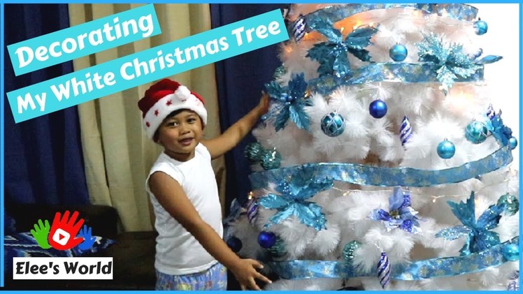 Kid Decorating a White Christmas Tree in Elee's World